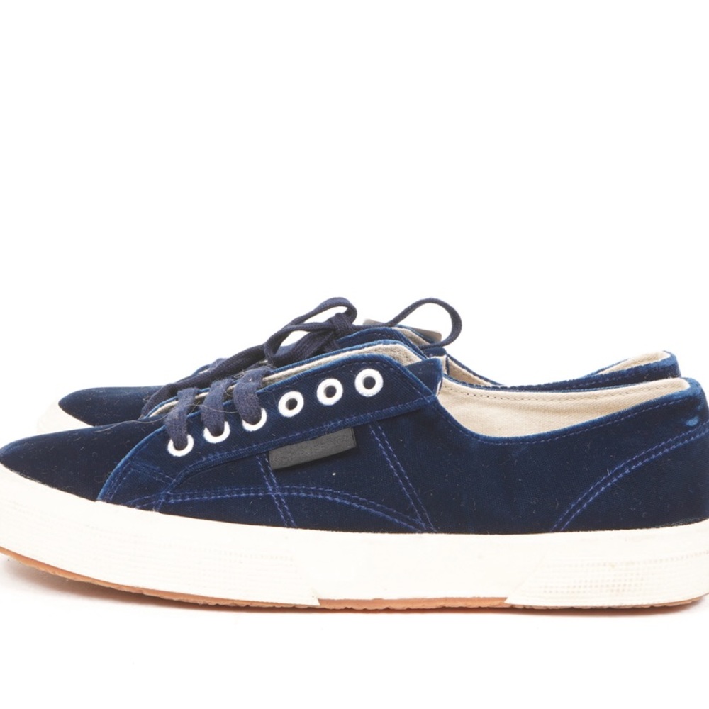 BRAND NEW BLUE VELVET LOWTOP SNEAKERS 8 SUPERGA